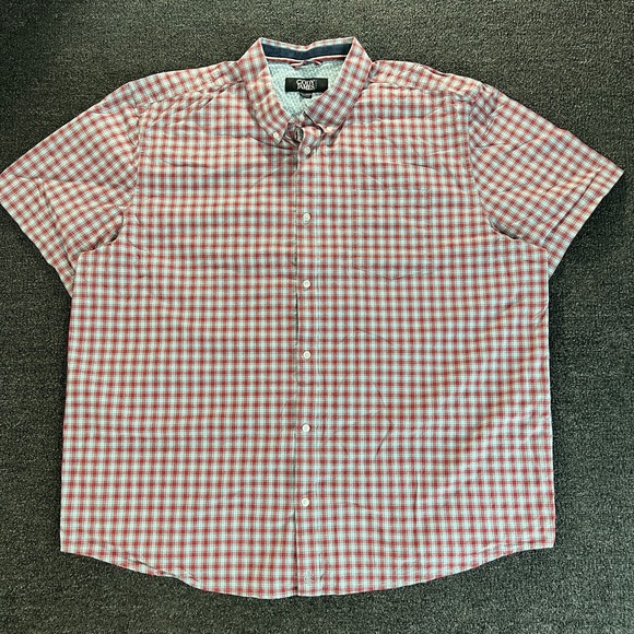 Cody James Other - Cody James Core Shirt Mens XXL Gray Red Plaid Short Sleeve Button Western Rodeo